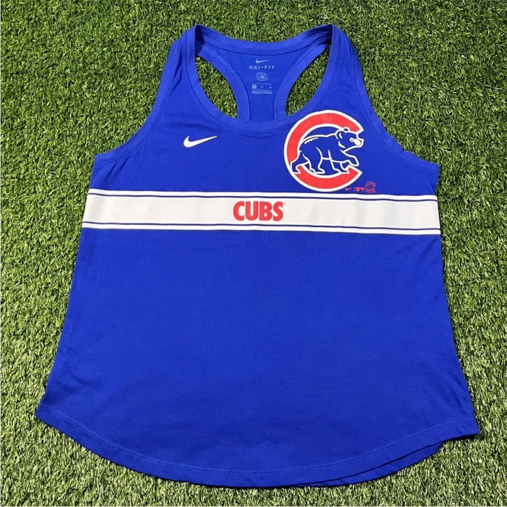 Chicago Cubs Nike Dri Fit Blue Athletic Tank Top Shirt Women’s XL MLB Baseball